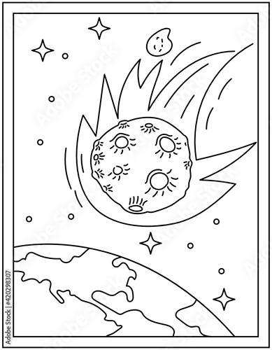 
Editable trendy design of meteor drawing 

