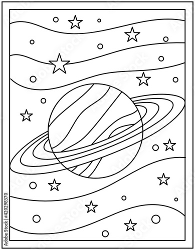 
A perfect vector of uranus planet designed on coloring page 

