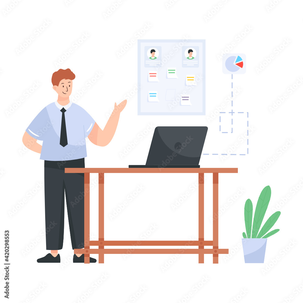 An employee coaching flat illustration design
An employee coaching flat illustration design