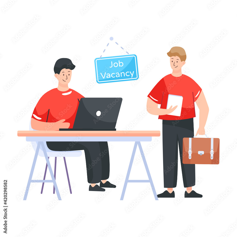 
Flat job vacancy illustration, premium download

