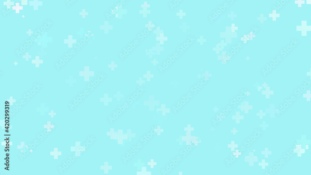 Medical green blue cross pattern healthcare background.