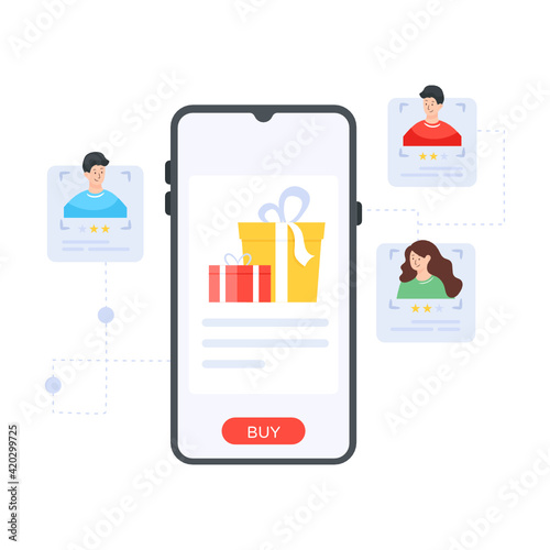 
A perfect flat illustration of loyalty app


