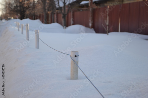 Home garden fence with rope