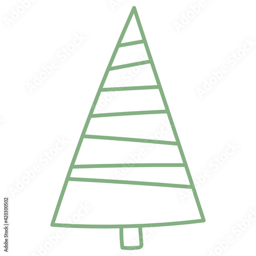 
A beautiful design of christmas tree icon in doodle style 

