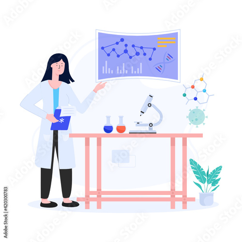  A flat illustration of research and development