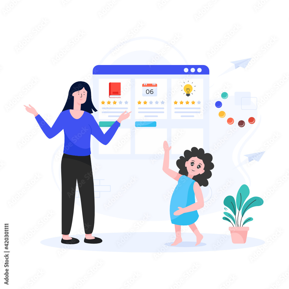 Kids online registration flat illustration
Kids online registration flat illustration