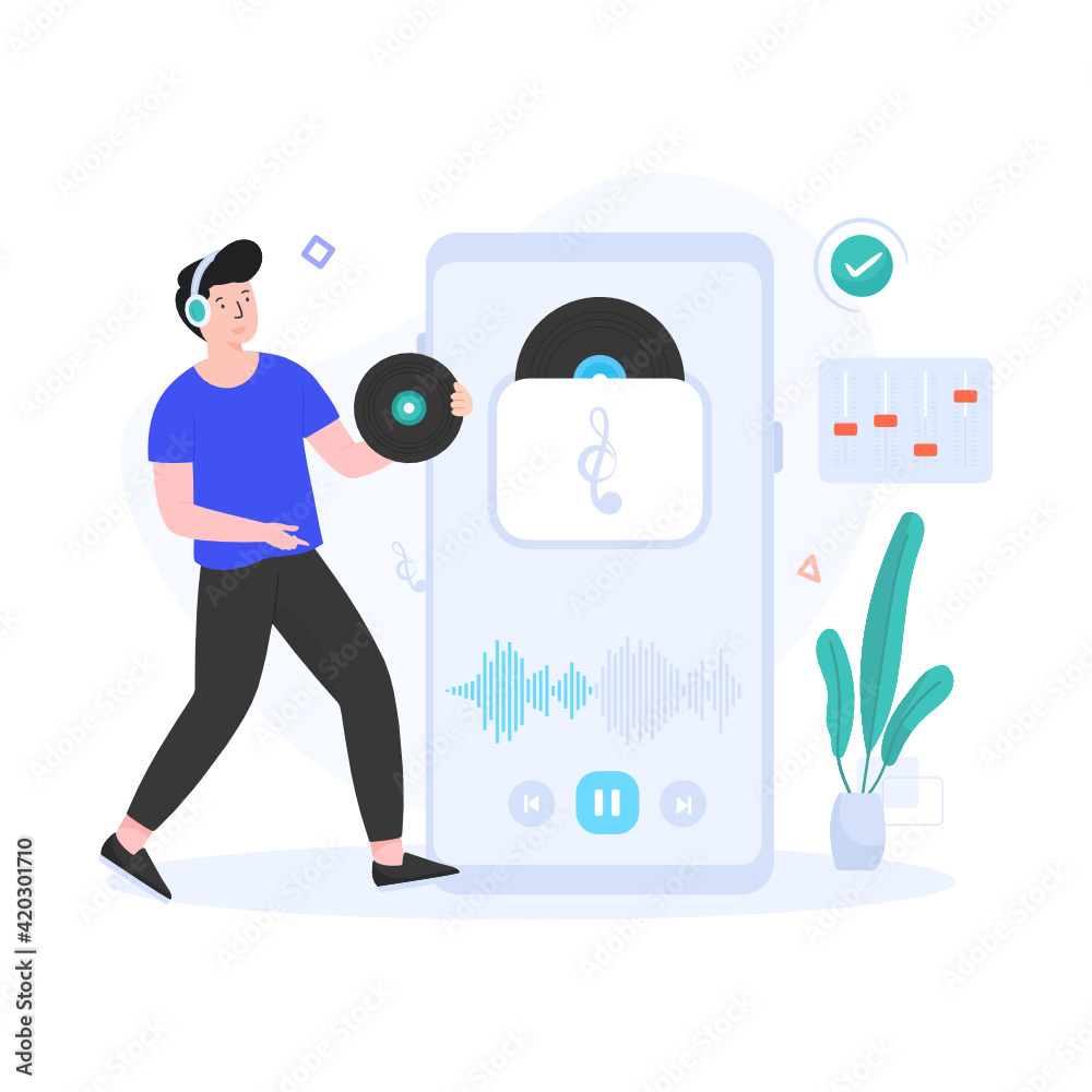 A perfect design vector of mobile music app
A perfect design vector of mobile music app