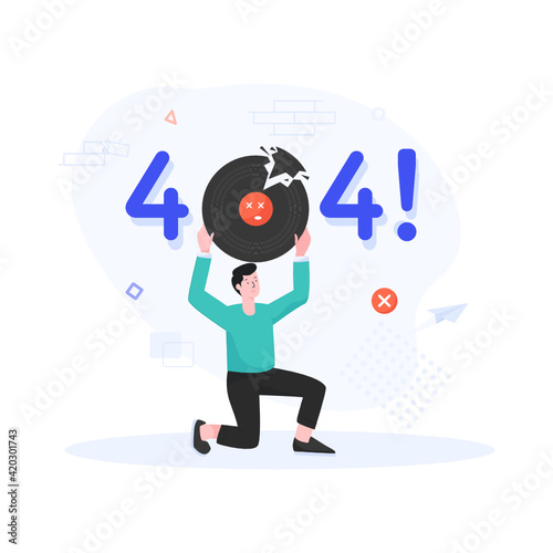 
Error 404, page not found illustration in flat style 

