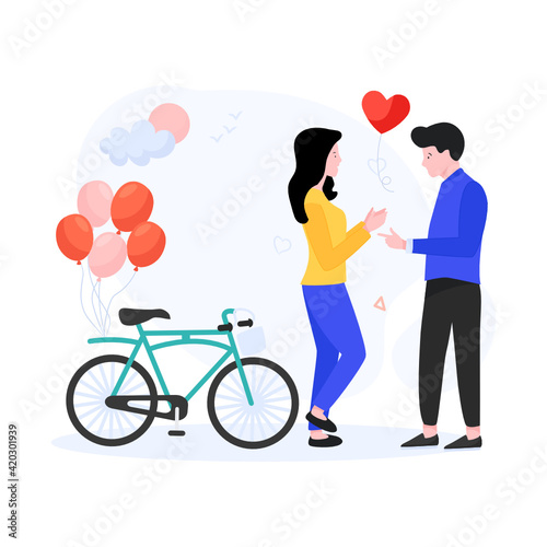 
Valentine outdoor picnic flat style vector download

