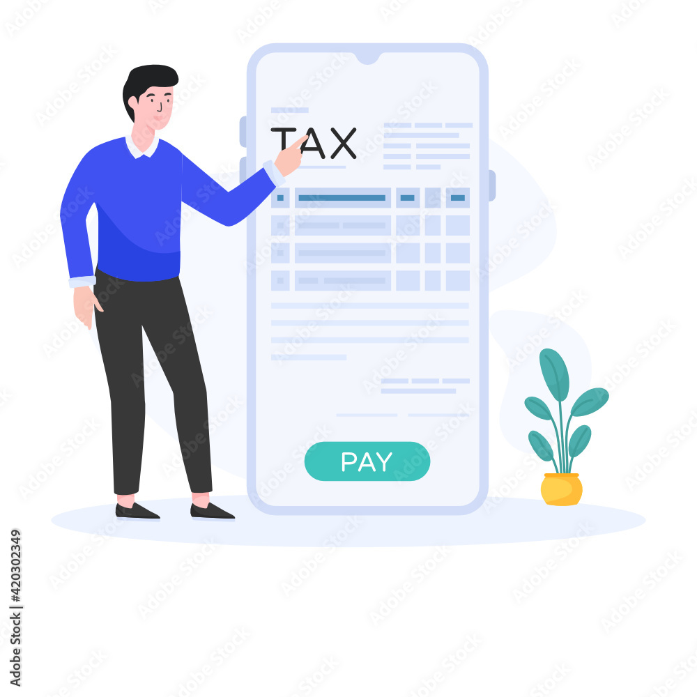 Tax pay flat illustration, editable vector
Tax pay flat illustration, editable vector