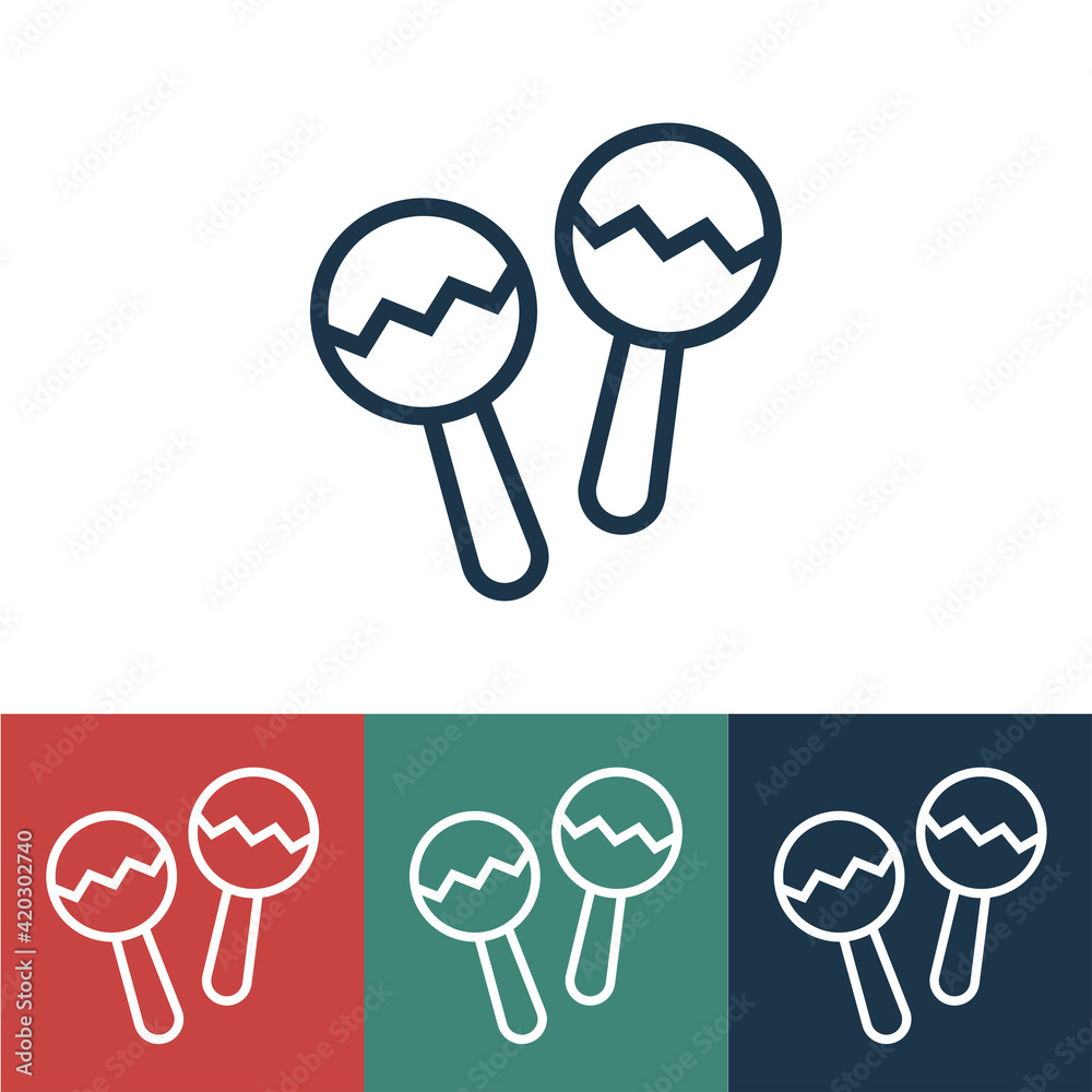 Linear vector icon with maraca Linear vector icon with maraca