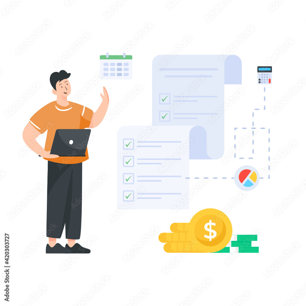 A financial audit bill in flat vector
A financial audit bill in flat vector