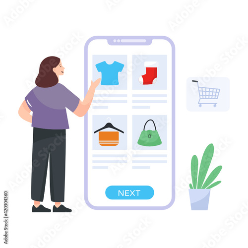 
A product selection flat vector illustration

