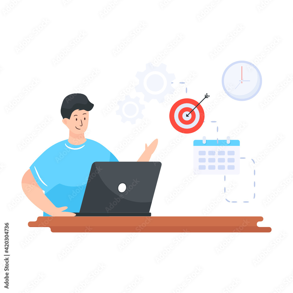 Office working time in flat illustration download
Office working time in flat illustration download