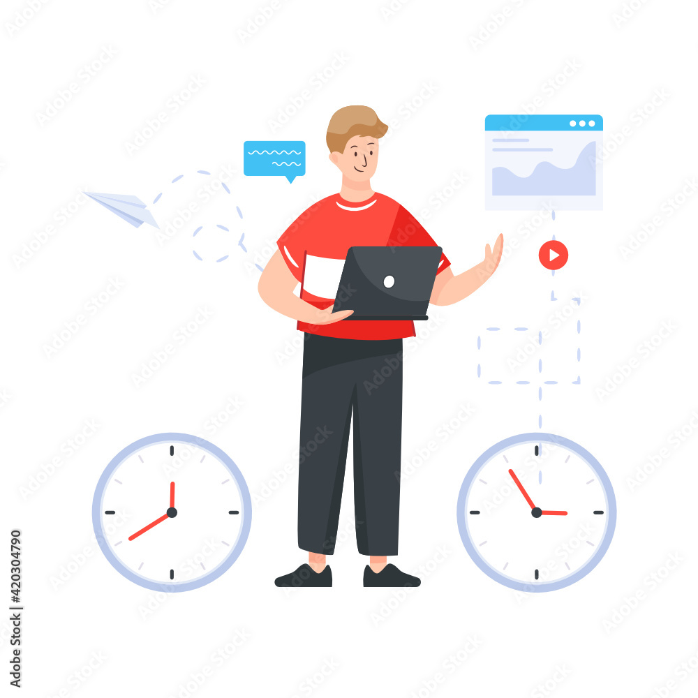 
Flat time management vector illustration

