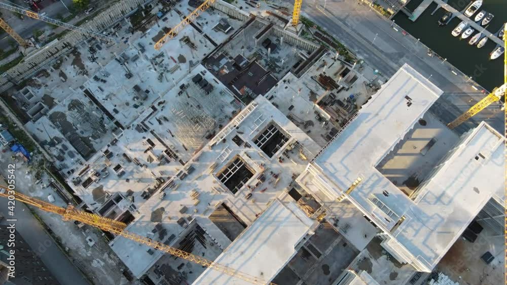 Construction yard aerial view Construction yard aerial view