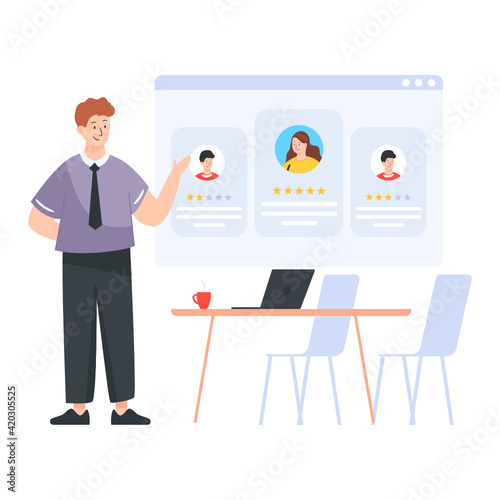 
Flat vector illustration of online recruitment

