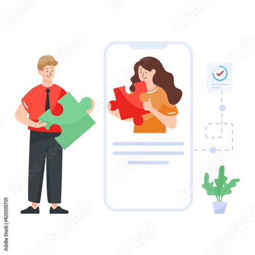 
Teamwork, flat editable illustration

