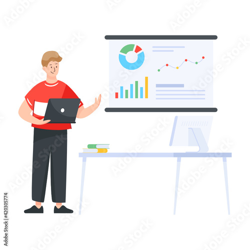 
Taskboard in flat trendy illustration

