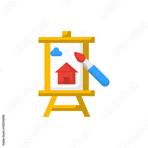 art board icon flat color vector