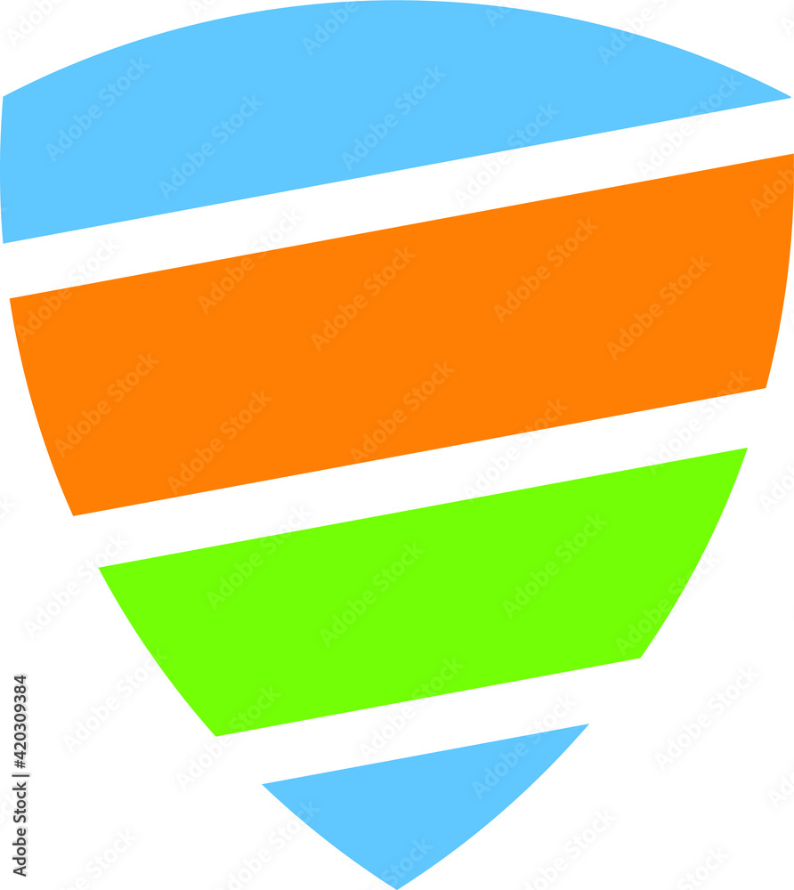 Colored shield flat icon. Protection pictogram. Safe symbol. Logo design. For service and security companies and security illustrations. Vector illustration. Colored shield flat icon. Protection pictogram. Safe symbol. Logo design. For service and security companies and security illustrations. Vector illustration.