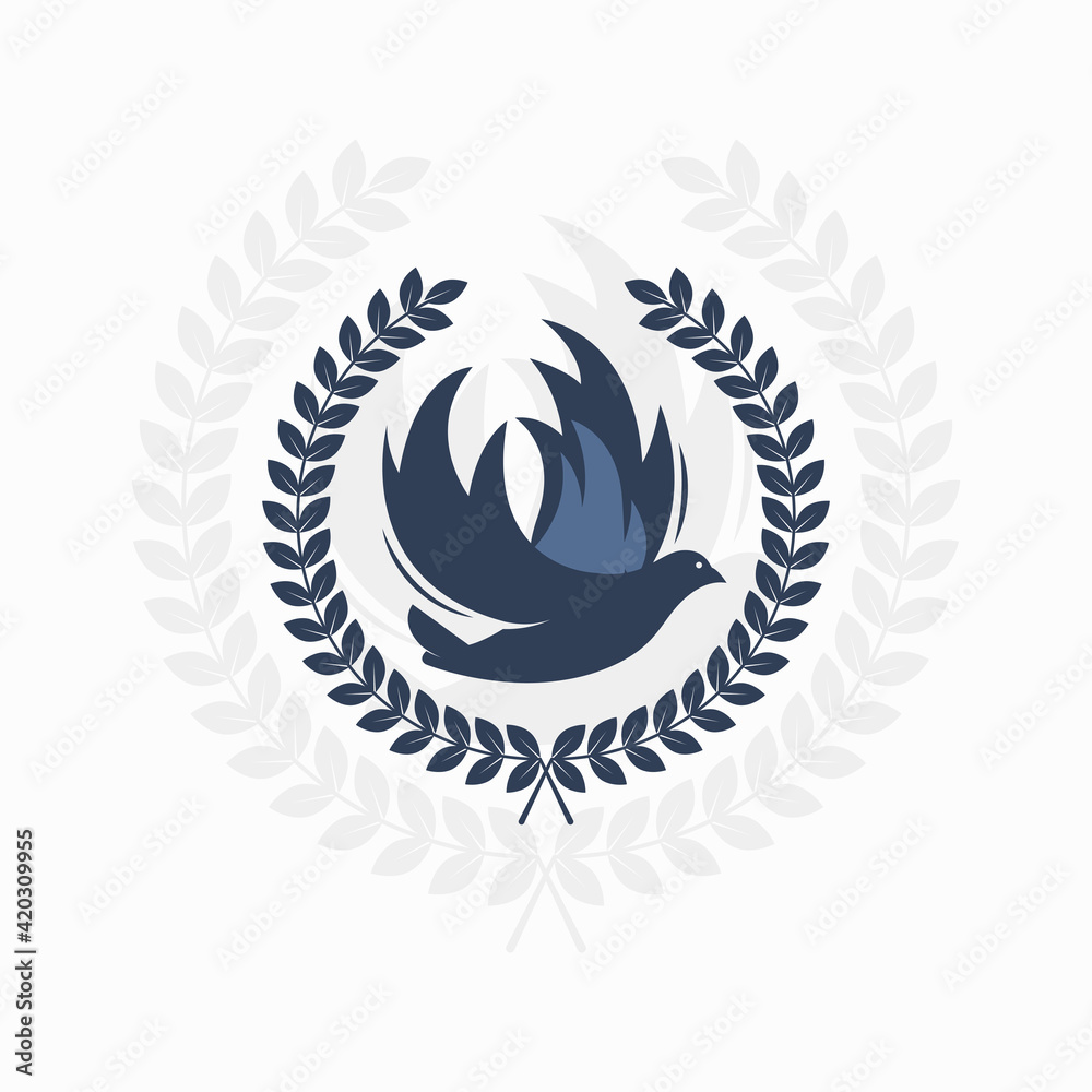 Bird with leaf Illustration vector