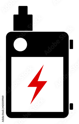 Electric vaping icon. Illustration style is a flat iconic symbol. Simple Electric vaping vector illustration.