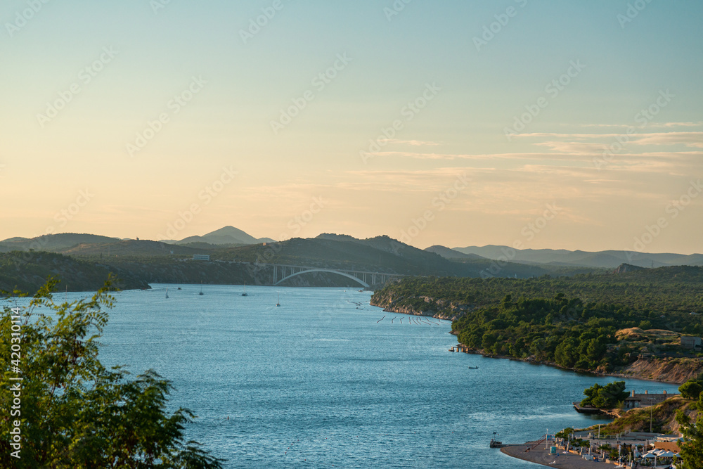 Croatia coastline at sunset