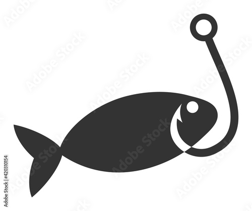 Fishing icon. Illustration style is a flat iconic symbol. Simple Fishing vector illustration.