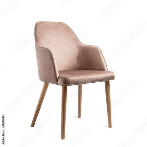 Light brown modern chair isolated