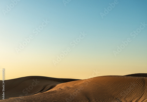 Beautiful sand dunes at sunset