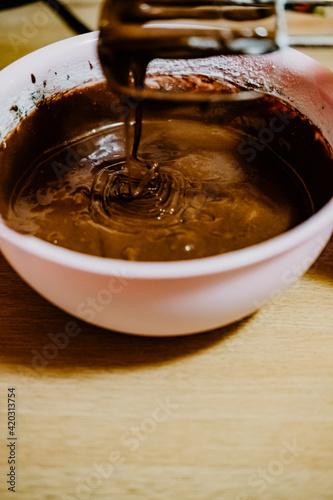 making chocolate cookies