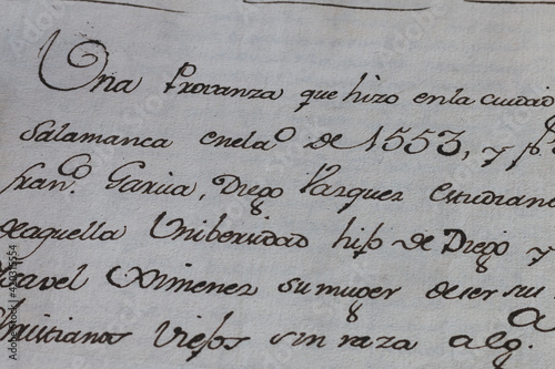 Detail of a 16th century manuscript written in Old Spanish