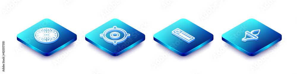 Set Isometric line Alloy wheel, Car audio speaker, Audio and Funnel and oil drop icon. Vector Set Isometric line Alloy wheel, Car audio speaker, Audio and Funnel and oil drop icon. Vector