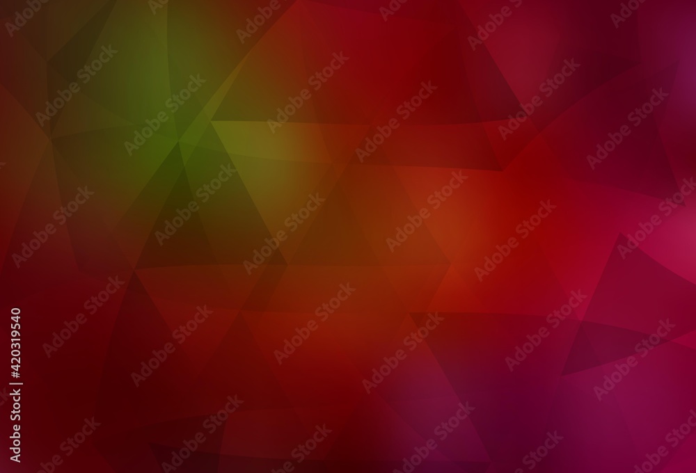 Dark Green, Red vector triangle mosaic template. Dark Green, Red vector triangle mosaic template.