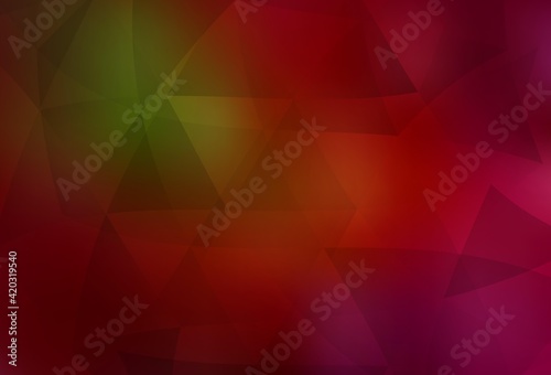 Dark Green, Red vector triangle mosaic template.