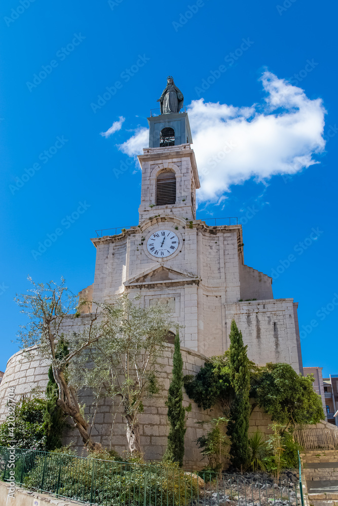 Fototapeta premium Sète in France, typical st Louis church in the center 