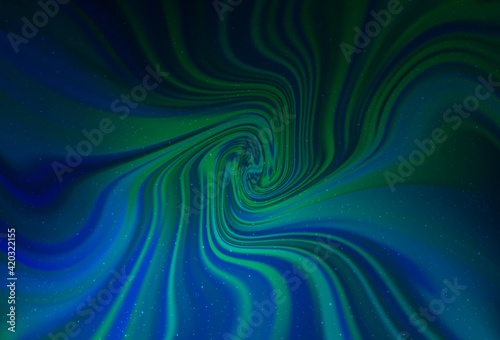 Dark Blue, Green vector texture with milky way stars.