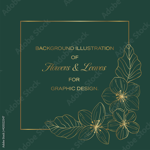 Flower and leaves background design