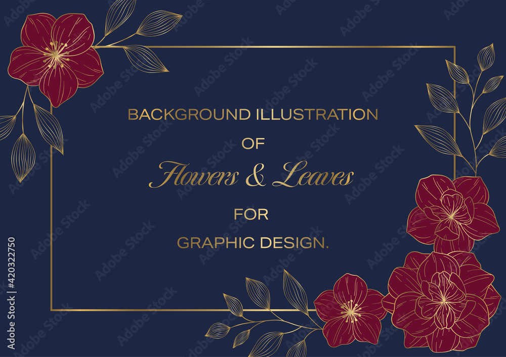 Flower and leaves background design