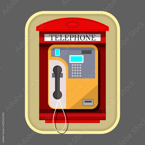 Street payphone. Flat. Vector illustration photo