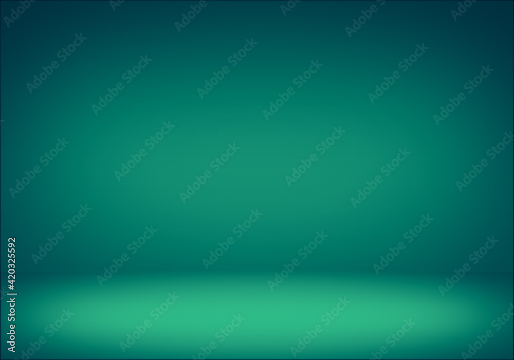 Empty green room studio wall gradient color abstract background.for background and wallpaper Saint Patrick's Day ,Christmas. 3d rendering. Empty green room studio wall gradient color abstract background.for background and wallpaper Saint Patrick's Day ,Christmas. 3d rendering.