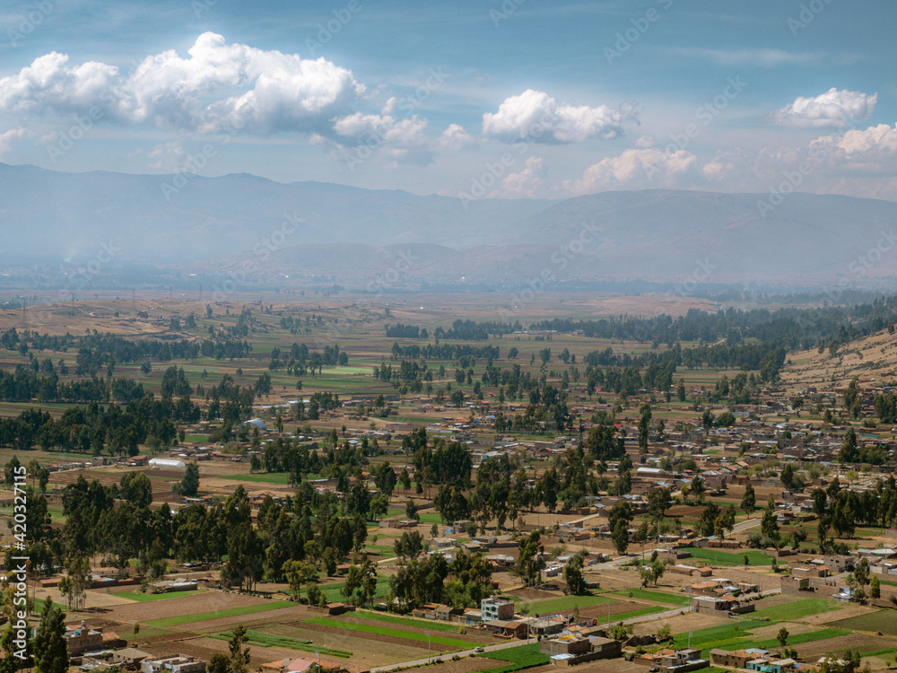 Village landscape in a mountain in Huaytapallana, Huancayo, Peru	