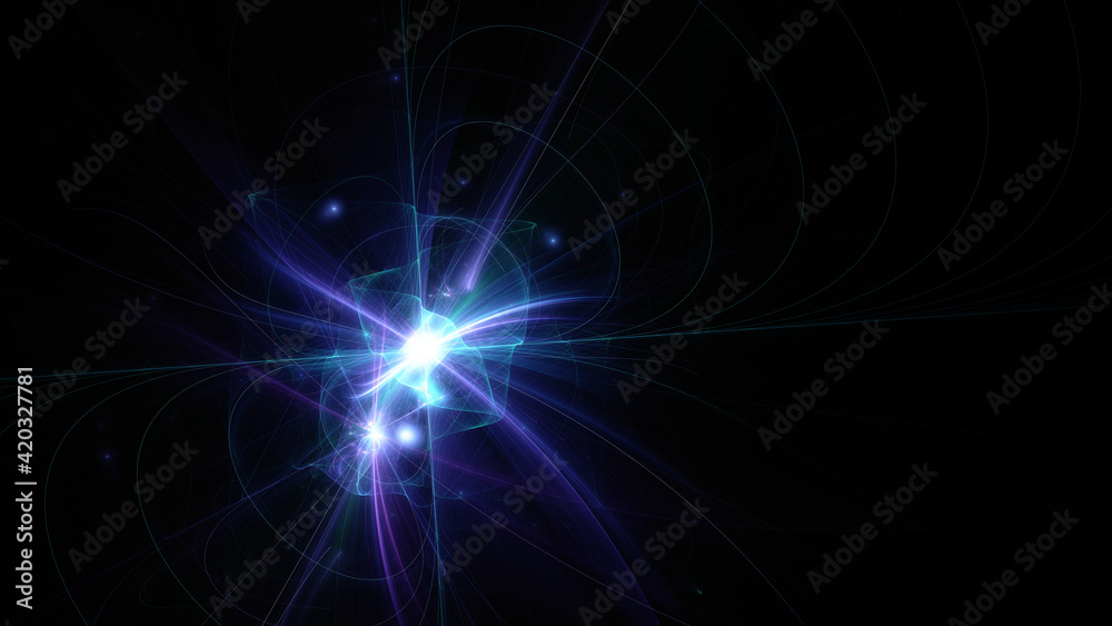 Abstract background, smooth multicolored lines on a black background. Abstract background, smooth multicolored lines on a black background.