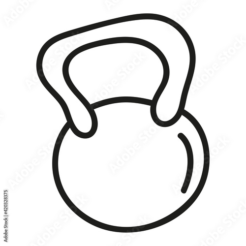 kettlebell in doodle style sports equipment