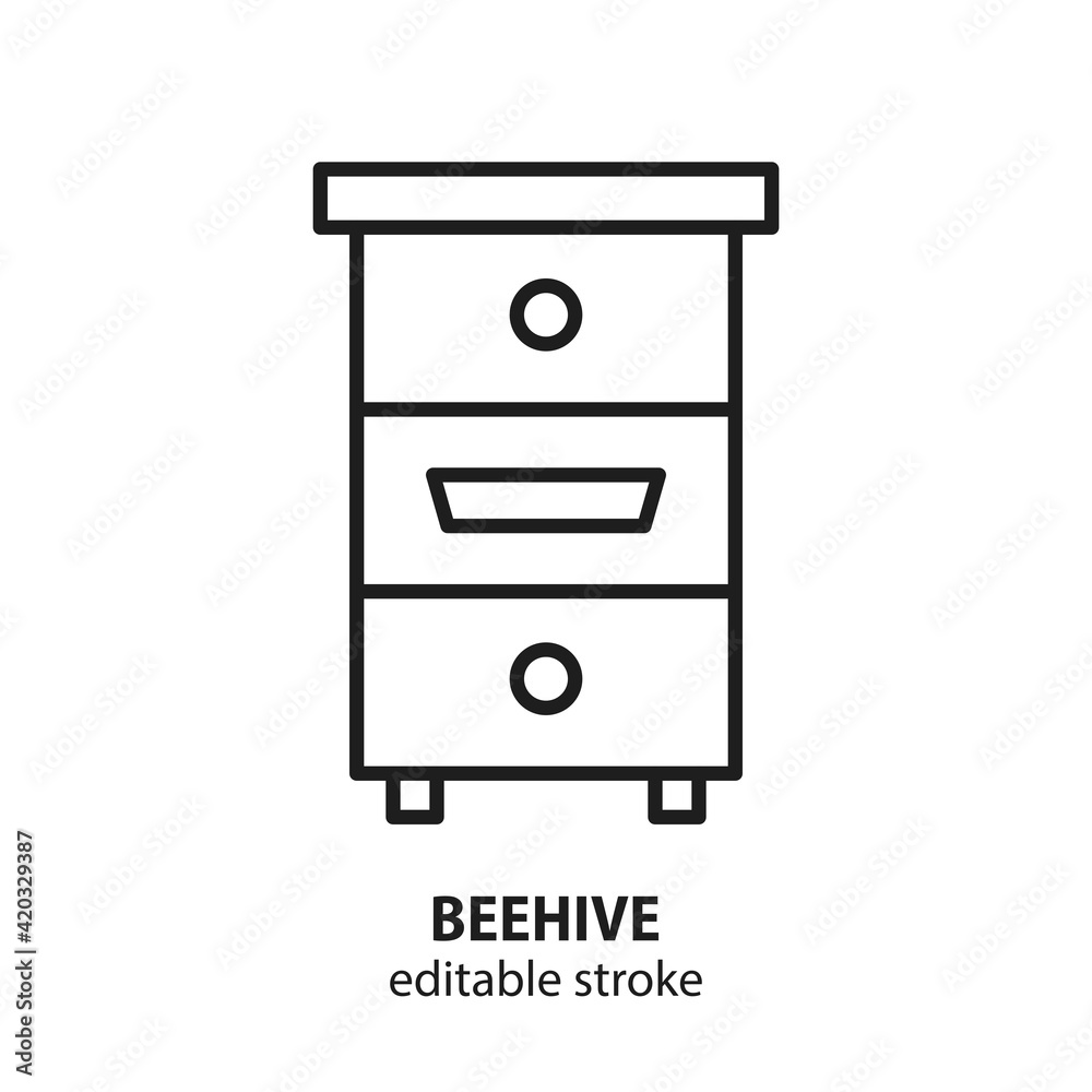 Beehive vector line icon. Editable stroke. Beehive vector line icon. Editable stroke.