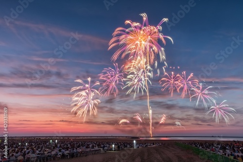 新潟県・柏崎市 ぎおん柏崎まつり海の大花火大会の花火 photo