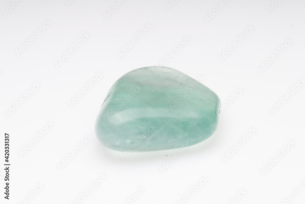 Natural fluorite on a white background Natural fluorite on a white background