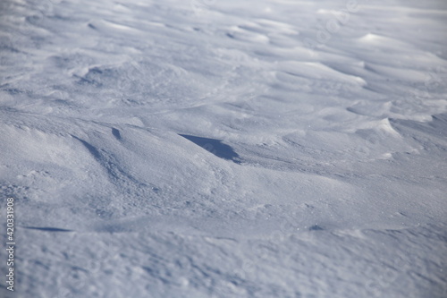 Wind effect on the snow surface in the winter