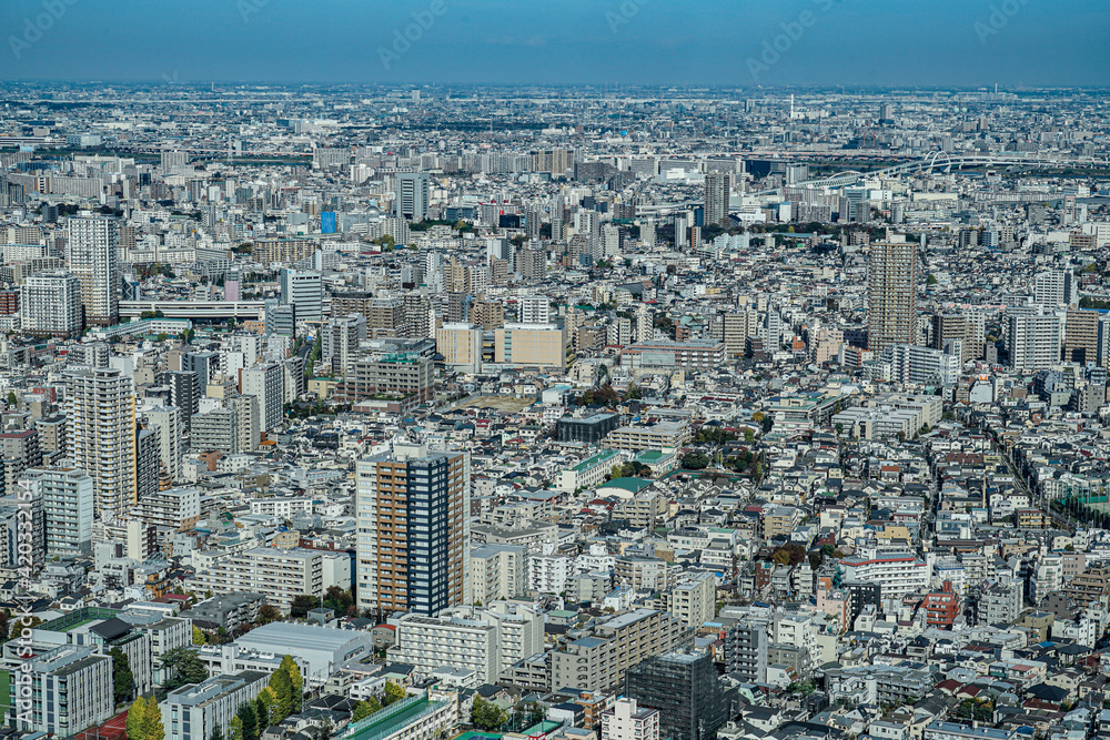 サンシャイン60展望台から見える東京の街並み